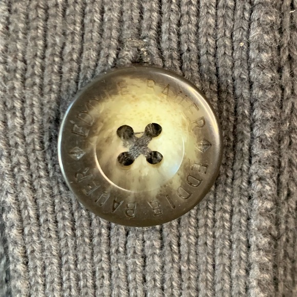 Eddie Bauer 100% Combed Cotton Gray 2 Button Front Long Sleeve Sweater Size XL - Picture 7 of 9